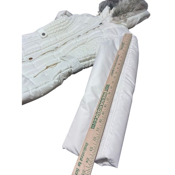 Weather Tamer Winter White Puffer Coat Faux Fur Removable Hood Size M - Picture 9 of 15